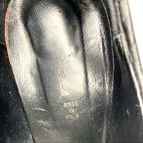 Women’s black leather vintage lace heels-39 - Picture 6 of 7